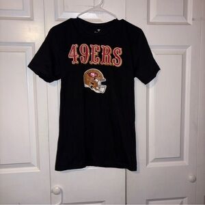 NFL 49ers Black Tee with Red and Gold Helmet